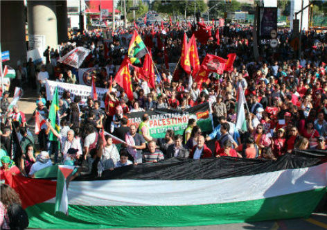 Atos de apoio aos palestinos reúnem milhares em várias partes do