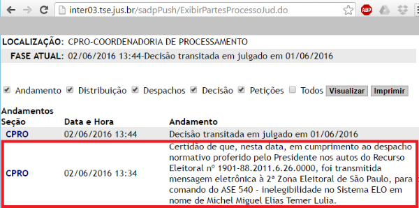 TRE reafirma inelegibilidade de Temer por oito anos - Vermelho